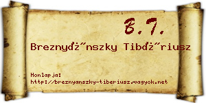 Breznyánszky Tibériusz névjegykártya